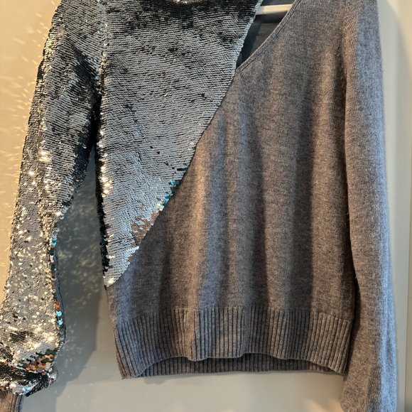 RtA Light Gray and Silver Sequin Sweater - purchased from Intermix, size XS NWT - Picture 6 of 9